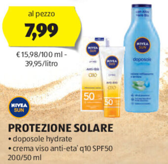 ALDI NIVEA SUN PROTEZIONE SOLARE 200/50 ml offerta