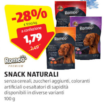 ALDI Romeo PREMIUM SNACK NATURALI 100 g offerta