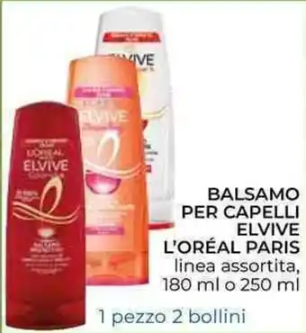 Conad City L'Oreal Paris Elvive Balsamo per Capelli 180ml o 250ml offerta