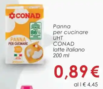 Conad CONAD Panna per cucinare UHT 200 ml offerta