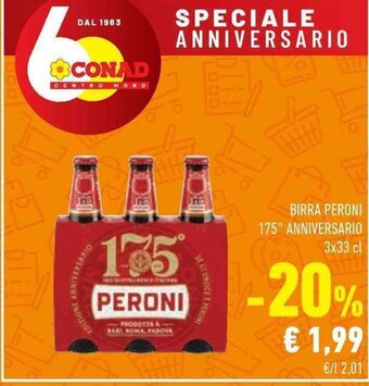 Conad BIRRA PERONI 175° ANNIVERSARIO 3x33 cl offerta