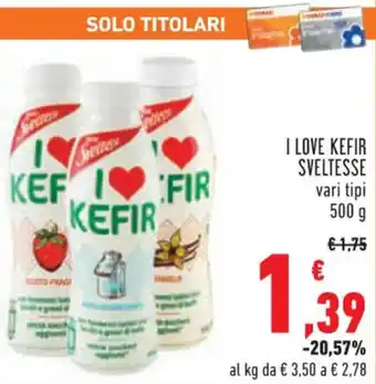 Conad I LOVE KEFIR SVELTESSE 500 g offerta