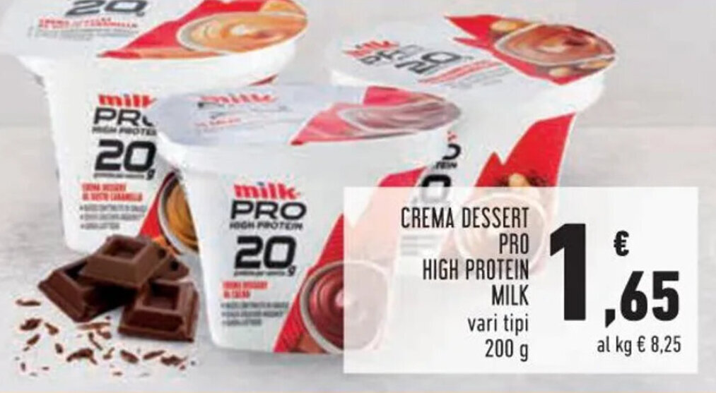 CREMA DESSERT PRO HIGH PROTEIN MILK 200 g offerta di Conad