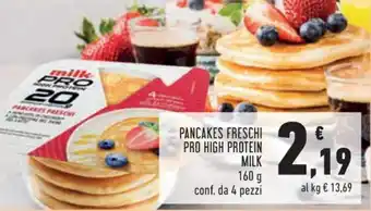 Conad PANCAKES FRESCHI PRO HIGH PROTEIN MILK conf. da 4 pezzi offerta