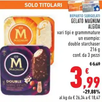 Conad GELATO MAGNUM ALGIDA 216 g 3pezzi offerta