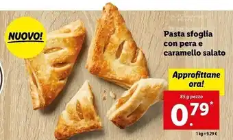 Lidl Pasta sfoglia con pera e caramello salato offerta