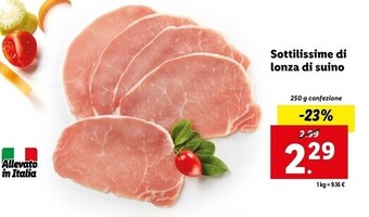 Lidl Sottilissime di lonza di suino offerta