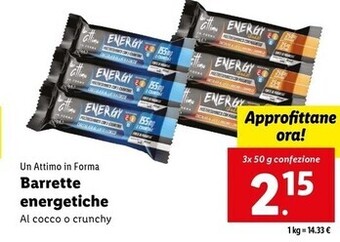 Lidl Un attimo in forma - barrette energetiche offerta