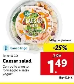 Lidl Select & go caesar salad offerta