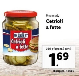 Lidl Mcennedy cetrioli a fette offerta