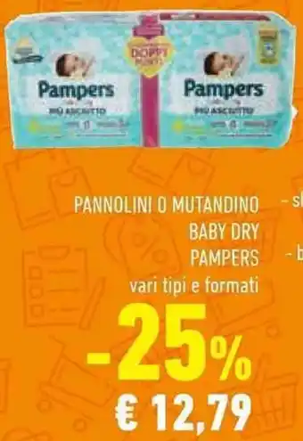 Conad PANNOLINI O MUTANDINO BABY DRY PAMPERS vari tipi e formati offerta