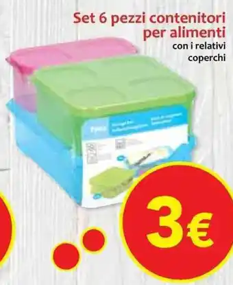 Galassia Set 6 pezzi contenitori per alimenti offerta