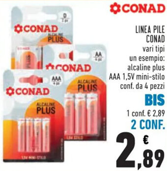 Conad LINEA PILE CONAD 4 pezzi offerta