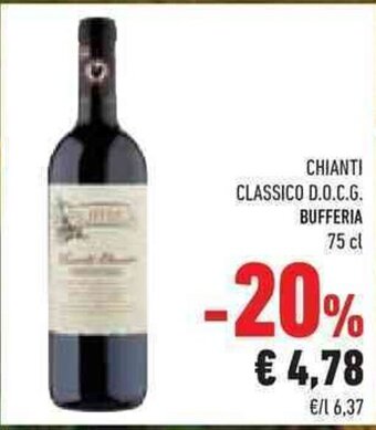 Conad CHIANTI CLASSICO D.O.C.G. BUFFERIA 75 cl offerta