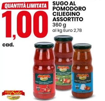Eurospin SUGO AL POMODORO CILIEGINO ASSORTITO 360 g offerta