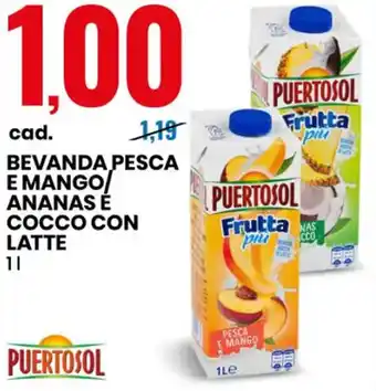 Eurospin BEVANDA PESCA E MANGO/ ANANAS É COCCO CON LATTE 1 l offerta