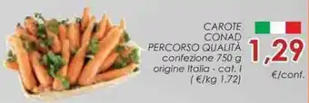 Conad CAROTE CONAD PERCORSO QUALITÀ confezione 750 g origine Italia - cat. 1 offerta