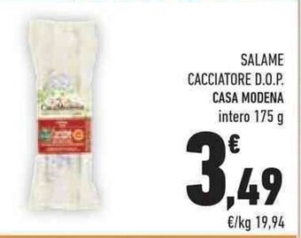 Conad SALAME CACCIATORE D.O.P. CASA MODENA intero 175 g offerta