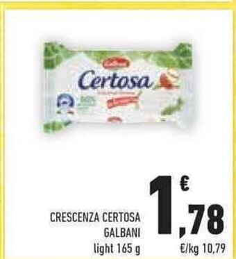 Conad CRESCENZA CERTOSA GALBANI light 165 g offerta