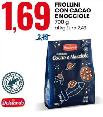 Eurospin FROLLINI CON CACAO E NOCCIOLE 700 g offerta