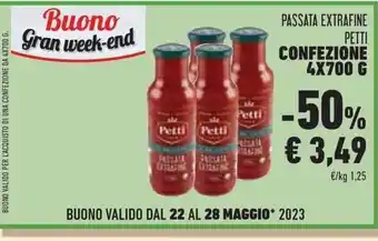 Conad PASSATA EXTRAFINE PETTI CONFEZIONE 4X700 G offerta