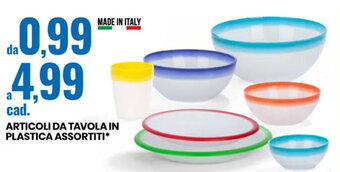 Eurospin ARTICOLI DA TAVOLA IN PLASTICA ASSORTITI* offerta
