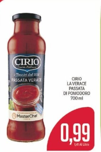 Supermercati Piccolo CIRIO LA VERACE PASSATA DI POMODORO 700 ml offerta