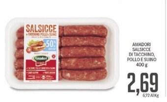 Supermercati Piccolo AMADORI SALSICCE DI TACCHINO, POLLO E SUINO 400 g offerta