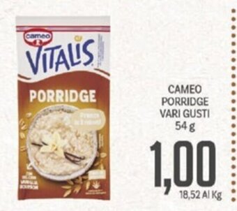 Supermercati Piccolo CAMEO PORRIDGE VARI GUSTI 54 g offerta