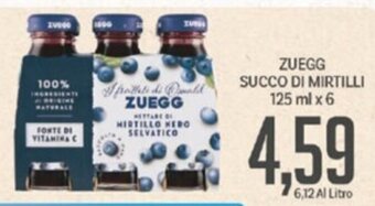 Supermercati Piccolo ZUEGG SUCCO DI MIRTILLI 125 ml x 6 offerta