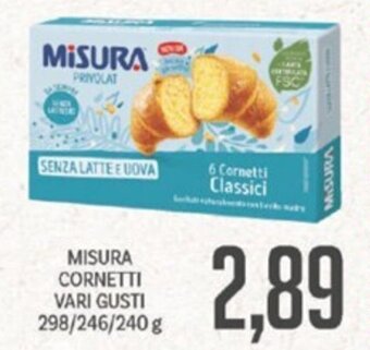 Supermercati Piccolo MISURA CORNETTI VARI GUSTI 298/246/240 g offerta