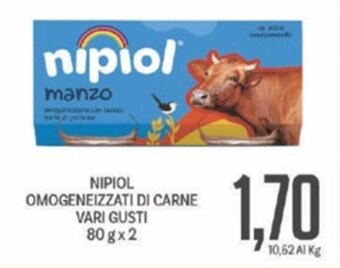 Supermercati Piccolo NIPIOL OMOGENEIZZATI DI CARNE VARI GUSTI 80gx2 offerta