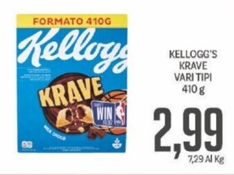Supermercati Piccolo KELLOGG'S KRAVE VARI TIPI 410 g offerta