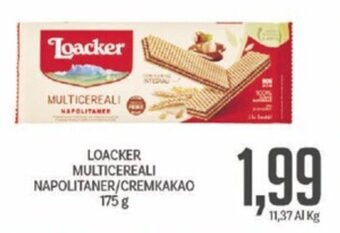 Supermercati Piccolo Loacker MULTICEREALI NAPOLITANER/CREMKAKAO 175 g offerta