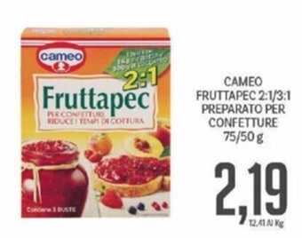 Supermercati Piccolo CAMEO FRUTTAPEC 2:1/3:1 PREPARATO PER CONFETTURE 75/50 g offerta