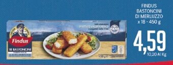 Supermercati Piccolo FINDUS BASTONCINI DI MERLUZZO x 18-450 g offerta