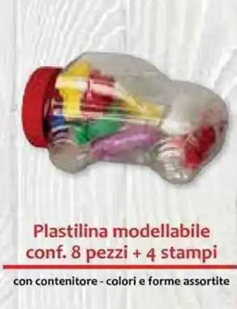 Plastilina modellabile conf. 8 pezzi + 4 stampi