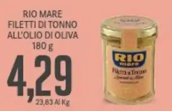 Supermercati Piccolo RIO MARE FILETTI DI TONNO ALL'OLIO DI OLIVA 180 g offerta