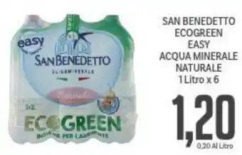 Supermercati Piccolo SAN BENEDETTO ECOGREEN EASY ACQUA MINERALE NATURALE 1 Litro x 6 offerta