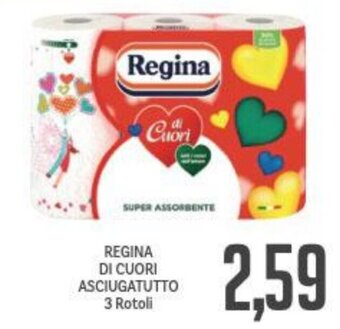 Supermercati Piccolo REGINA DI CUORI ASCIUGATUTTO 3 Rotoli offerta
