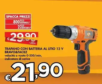 Bennet Bravo & Facile Trapano Con Batteria Al Litio 12V offerta