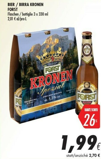 Forst Birra Kronen Speciale 330 G(ml)