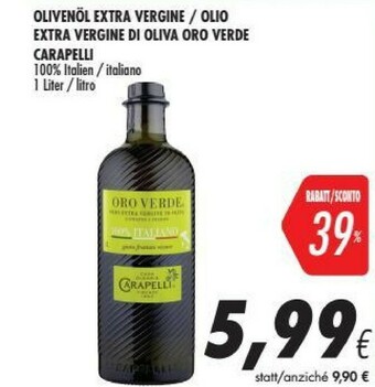 Coop Carapelli Olio Extra Vergine Di Oliva 100% Oro Verde Italiano 1000 G(ml) offerta