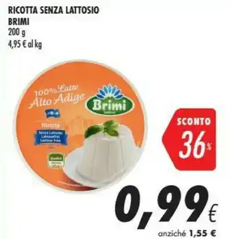 Coop Brimi - Ricotta Senza Lattosio 200 G(ml) offerta