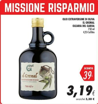 Coop Olearia del garda Olio Extra Vergine Di Oliva Biologico 750 G(ml) offerta