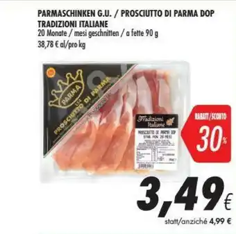 Coop Tradizioni Italiane Prosciutto Di Parma DOP offerta