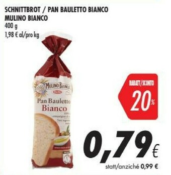 Coop Mulino Bianco Pan Bauletto Bianco 400 G(ml) offerta