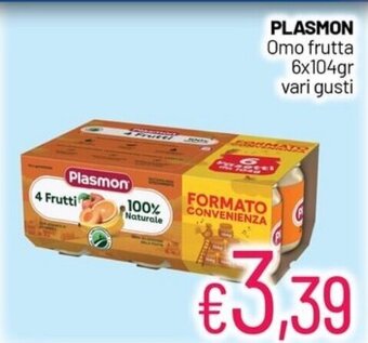 Franzy's PLASMON Omo frutta 6x104gr vari gusti offerta