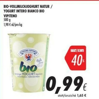 Coop Vipiteno Yogurt Bianco Bio offerta
