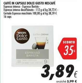 Coop Nescafé Dolce Gusto Espresso Barista Capsule Caffè 16 Pezzo(i) offerta